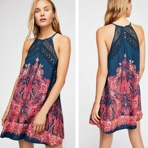 NWT! Free People Shea Printed Sleeveless Mini Shift Dress size Small
